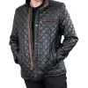 Men’s Padded Black Bomber Leather Jacket