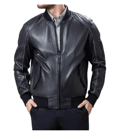 Skinny Black Bomber Jacket For Men