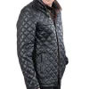 Men’s Padded Black Bomber Leather Jacket