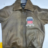 a3 Men's Avirex Brown Bomber American Flight Leather Jacket