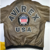 a4 Men's Avirex Brown Bomber American Flight Leather Jacket