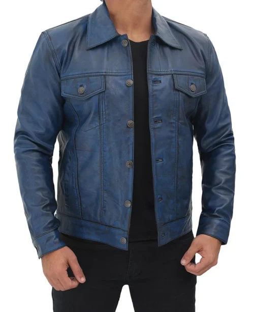 il_794xN.3707896904_q4en Waxy Blue Trucker Leather Jacket