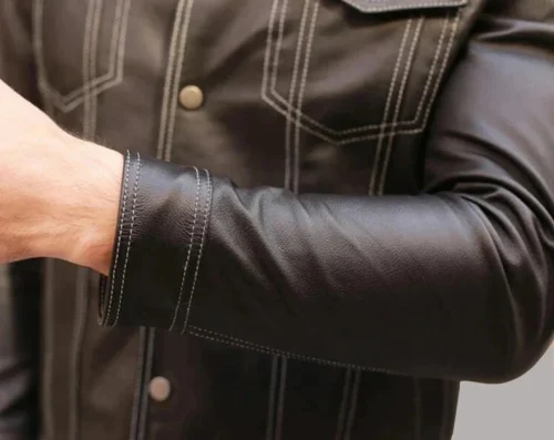 Black Trucker Leather Jacket