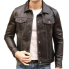 Black Trucker Leather Jacket