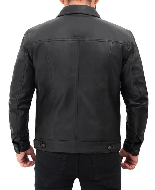 il_794xN.4389378852_7jl3 Silky Soft Black Trucker Leather Jacket