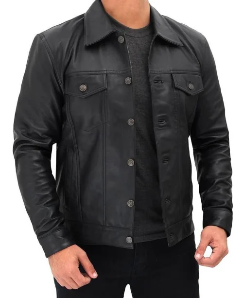 il_794xN.4392049120_nowi Silky Soft Black Trucker Leather Jacket