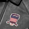Men's Avirex Black Bomber American Flight Leather Jacket