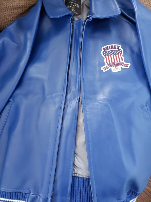 il_794xN.5470736181_79cz Men's Avirex Blue Bomber American Flight Leather Jacket